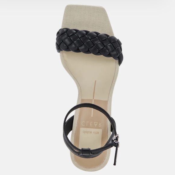 NWT. DOLCE VITA Maren Block Wood Heel Sandals - BLACK - Picture 14 of 16